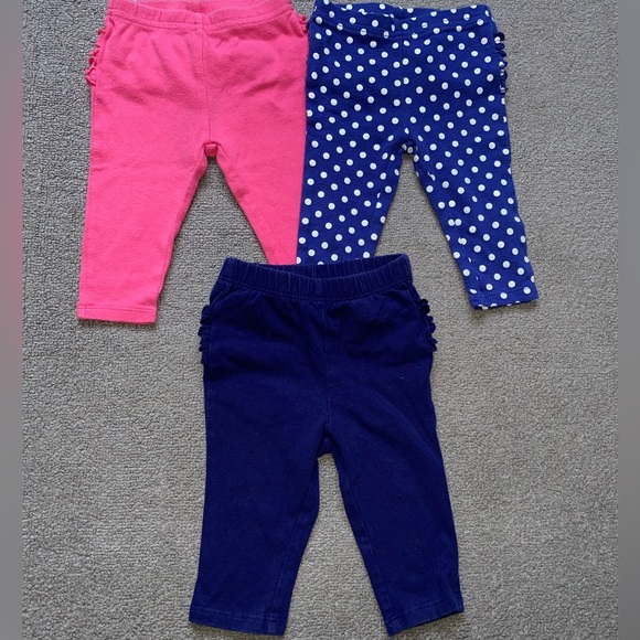 Old Navy/Carter’s Baby Girl leggings bundle size 3 Months - Picture 2 of 6